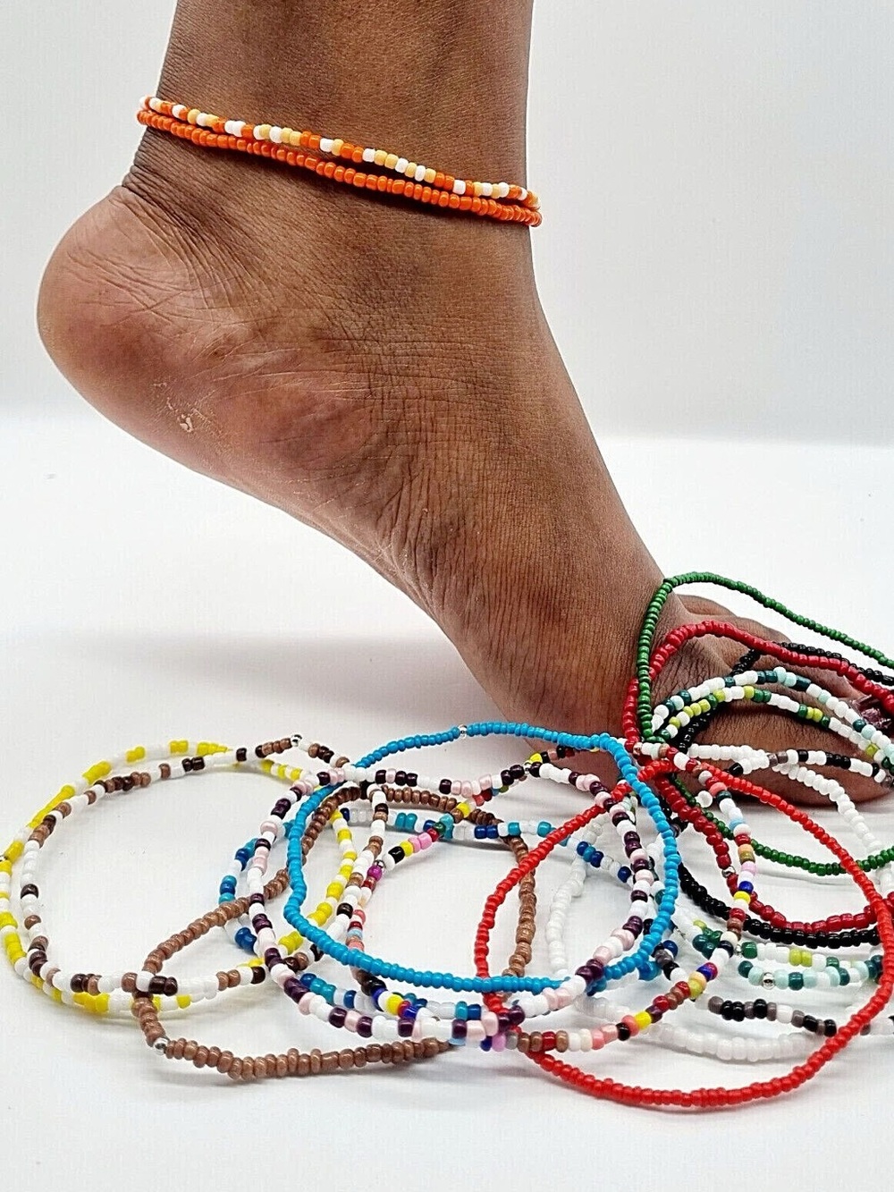 15 Handmade ankles beads  + Beaded Anklet Duo